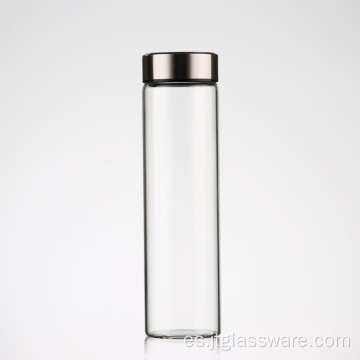 Nuevo diseño de botella de vidrio de borosilicato funda de silicona